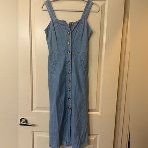 XS denim midi dress